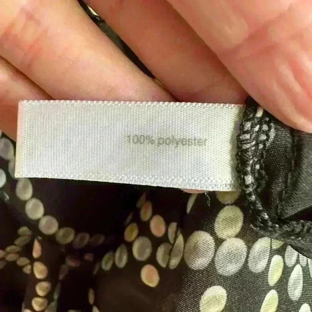 Woman’s sheer long sleeve light weight button up blouse- black/blue/tan - Large - Picture 11 of 11